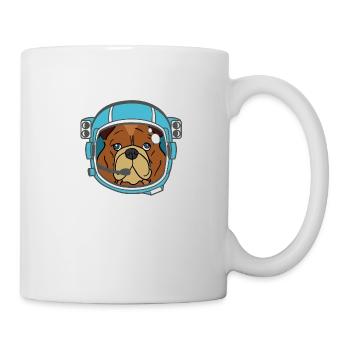Bulldog Bulldogge Austronaut Hund Geschenk - Tasse - Weiß - Rechts