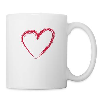 Herz Scratch Groß - Tasse - Weiß - Rechts