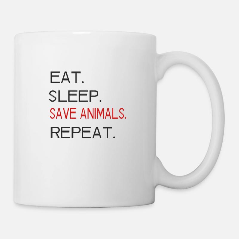 Animal welfare - Eat. Sleep. Save Animals. Repeat. - Mug - white