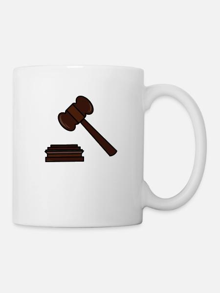 Juges Hammer, avocat, justice, droit - Mug blanc - blanc
