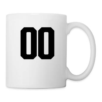 Nummer 00 große Zahlen Massive Ziffern - Tasse - Weiß - Rechts