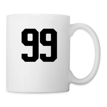 Nummer 99 große Zahlen Massive Ziffern - Tasse - Weiß - Rechts