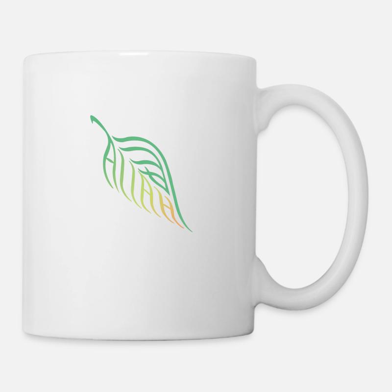 Allah Blatt Natur Harmonie - Tasse - Weiß