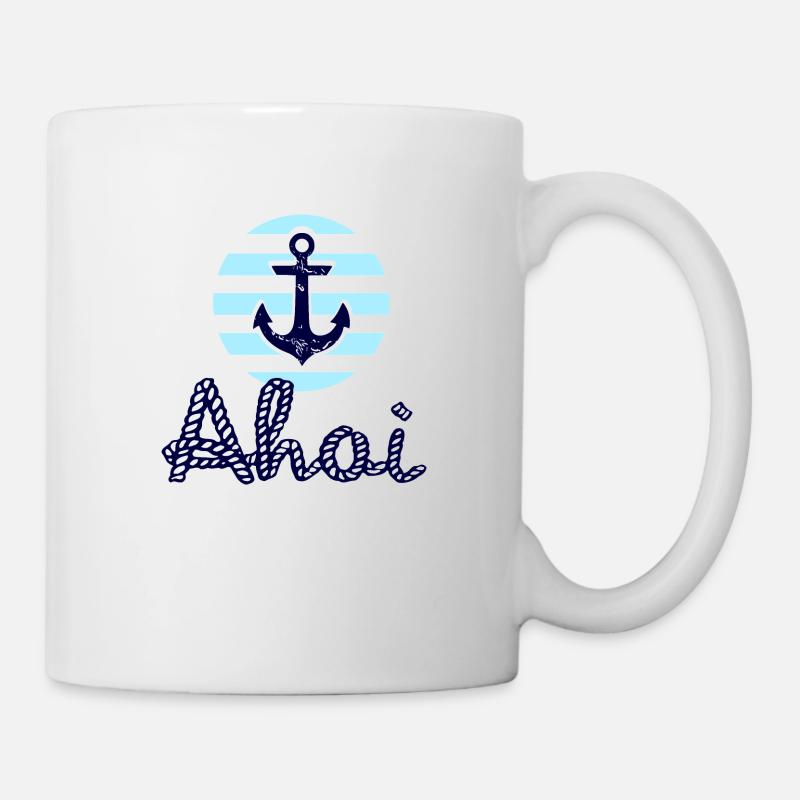 Ahoi und Anker - Tasse - Weiß