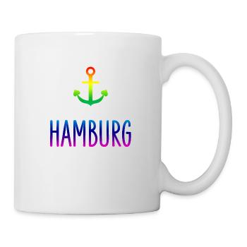 CSD Hamburg Anker Regenbogen Gay - Tasse - Weiß - Rechts