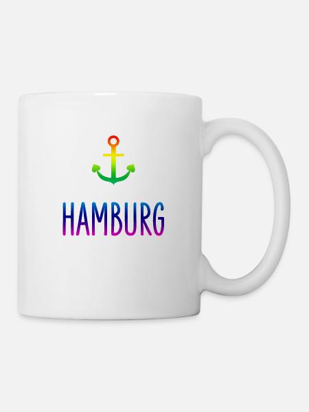CSD Hamburg Anker Regenbogen Gay - Tasse - Weiß