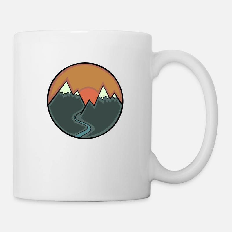 Berge Sonnenuntergang - Tasse - Weiß