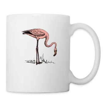 Rosa Flamingo - Tasse - Weiß - Rechts