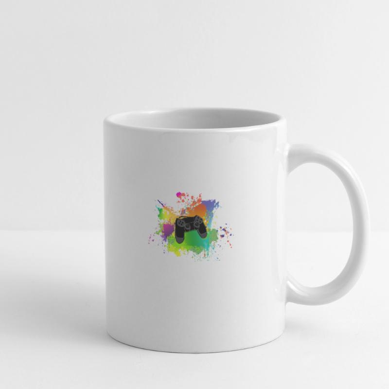 Controller Farbklecks Bunt Gaming Geschenk Idee Tasse