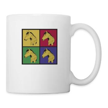 Pferde Pop-Art - Tasse - Weiß - Rechts
