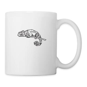 Hipster géométrique de cadeau de lézard de caméléon - Mug blanc - blanc - Droite