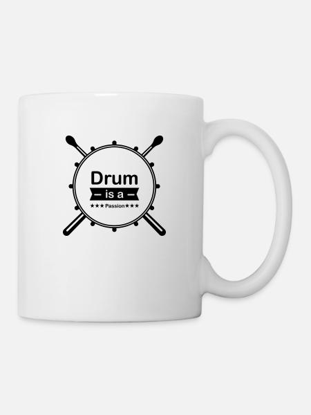Le tambour est une passion - Mug blanc - blanc