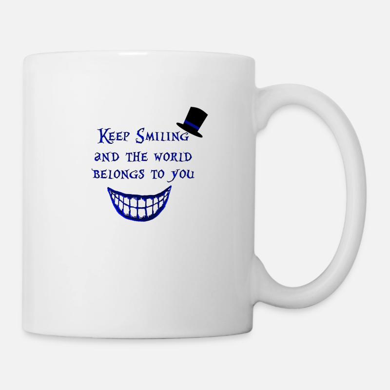 Continuez à sourire et le monde vous appartient Alice - Mug blanc - blanc