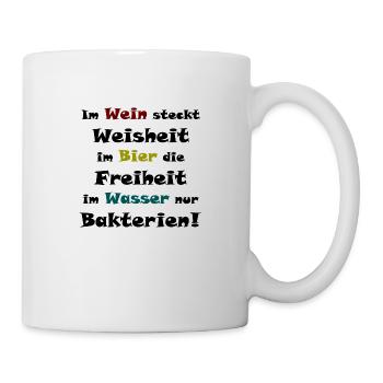 Im Bier steckt Freiheit! - Tasse - Weiß - Rechts