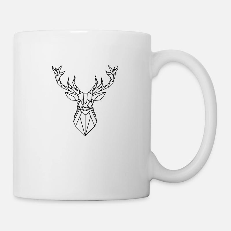 Schlichtes Hirschkopf Design - Tasse - Weiß