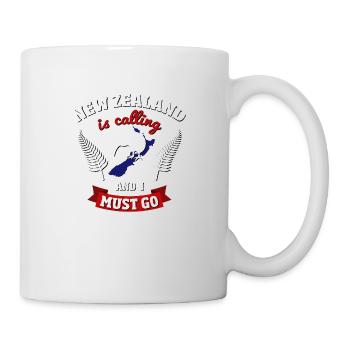 New Zealand is calling Work and Travel Geschenk - Tasse - Weiß - Rechts