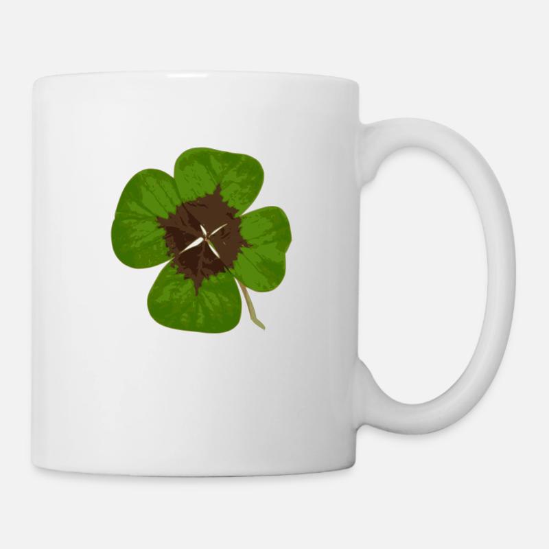 vierblättriges Kleeblatt - Tasse - Weiß