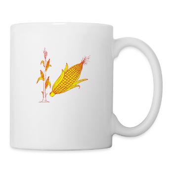 Mais kolben pflanze ernte erntedank fest anbau bau - Tasse - Weiß - Rechts