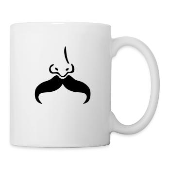 moustache mustache nez nose5 - Mug blanc - blanc - Droite