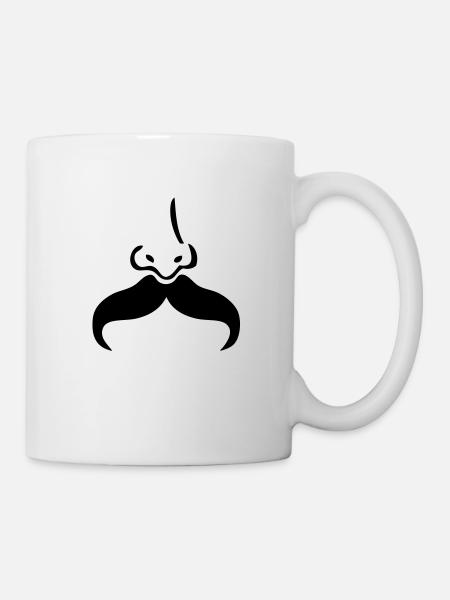 Schnurrbart Schnurrbart Nase nose5 - Tasse - Weiß