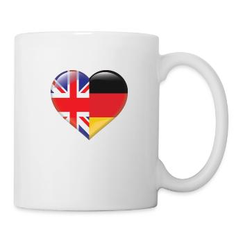 Heart Flag England Germany German Gift - Mug - white - Right