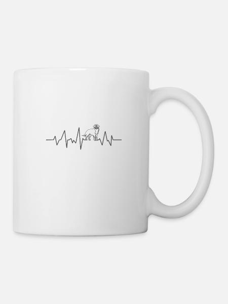 Heartbeat Bernese Mountain Dog idée cadeau impulsion - Mug blanc - blanc
