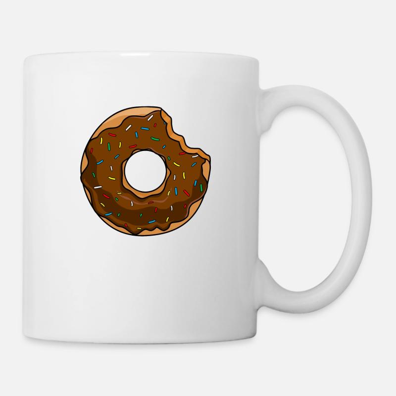 Donut mit Biss Schokolade - Tasse - Weiß