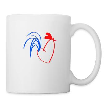 rooster blue white red - Mug - white - Right