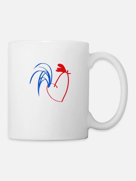 coq bleu blanc rouge - Mug blanc - blanc
