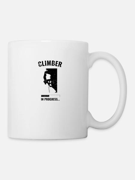 Klettern Sport Felsen Berg Natur schwarz Usedlook - Tasse - Weiß
