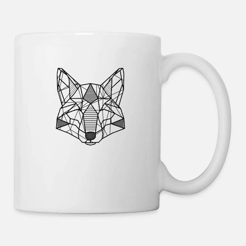 Loup en origami - Mug blanc - blanc