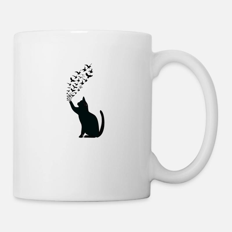 Chat noir - Mug blanc - blanc