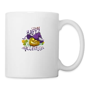 Happy Halloween citrouille chapeau de sorcière automne - Mug blanc - blanc - Droite