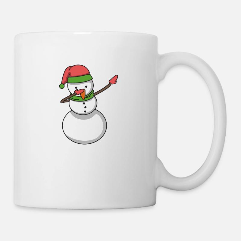 Snowman dabbing hip hop gift Christmas - Mug - white