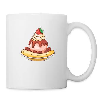 Eis Speiseeis Eiskrem Eiscreme Kugeleis Eisbecher - Tasse - Weiß - Rechts