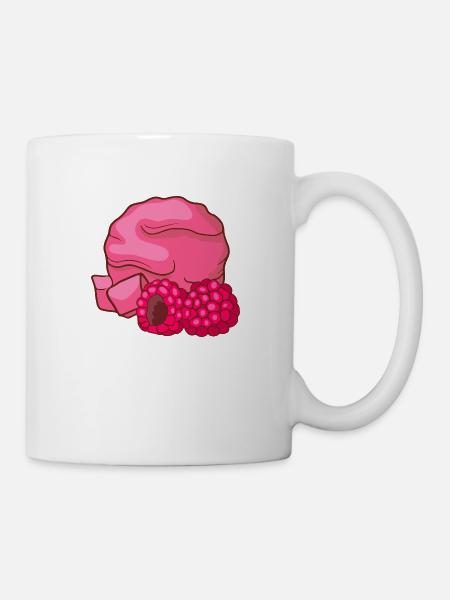 Himbeeren Eis Speiseeis Eiskrem Eiscreme Kugeleis - Tasse - Weiß