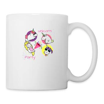 Einhorn Party! Unicorn Geschenk - Tasse - Weiß - Rechts