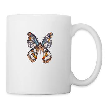 Brauner Schmetterling - Tasse - Weiß - Rechts