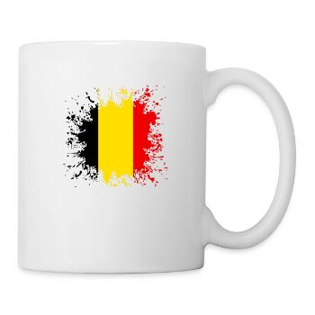 Belgium flag color splashes - Mug - white - Right