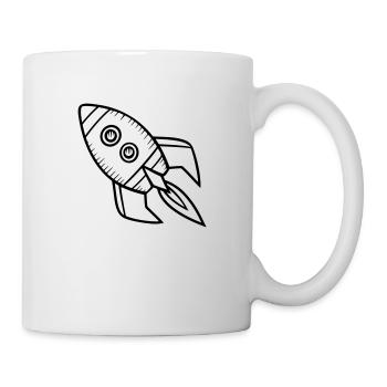 Raumschiff Rakete - Tasse - Weiß - Rechts