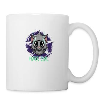 Purr Evil - Satanic Cat Pentagram - Tasse - Weiß - Rechts