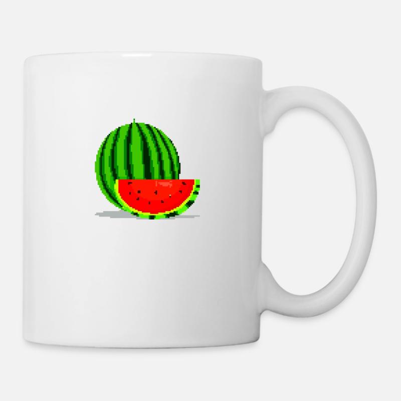 Pixel Art Melone - Tasse - Weiß