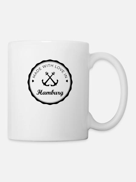 Made with love in Hamburg - Tasse - Weiß