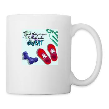 GOOD THINGS COME with fitness - Mug - white - Right