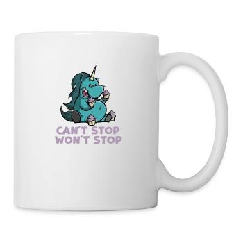 Can't Stop Won't Stop - Unicorn - Einhorn - Tasse - Weiß - Rechts