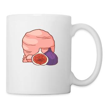 Feigenfrucht Eis Speiseeis Eiskrem Eiscreme - Tasse - Weiß - Rechts