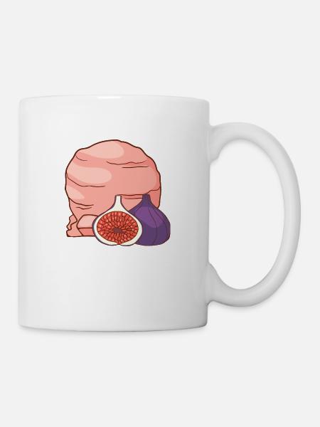 Feigenfrucht Eis Speiseeis Eiskrem Eiscreme - Tasse - Weiß