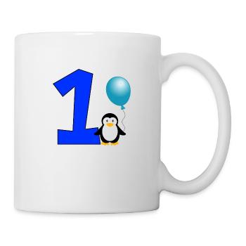 Happy Birthday Pinguin Geschenk Geburtstag 1 Jahr - Tasse - Weiß - Rechts