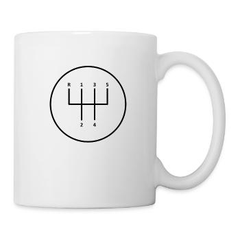5 Gangschaltung Auto - Tasse - Weiß - Rechts