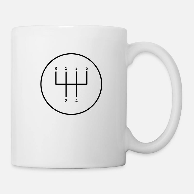 5 Gangschaltung Auto - Tasse - Weiß